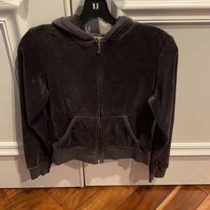 Juicy Couture grey velvet zip up hoodie